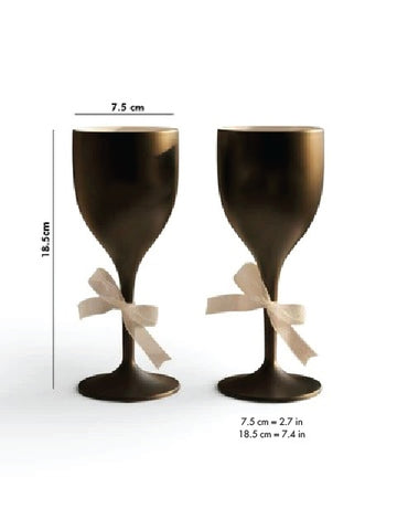 Unbreakable Wine Glass with Customisable Name - Set of 2 Matte Black