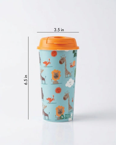 Designer Cup by Chirpy Cups with coffee & sipper lids, Food Safe, BPA Free and Recyclable - Baby Animals