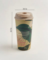 Designer Cup by Chirpy Cups with coffee & sipper lids - Abstract