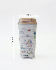 Designer Cup by Chirpy Cups with coffee & sipper lids -Childhood
