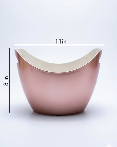 CHEERS TO THE YEARS, Non Breakable Wine Glass Gift Set With Chilling Bucket - Rose Gold