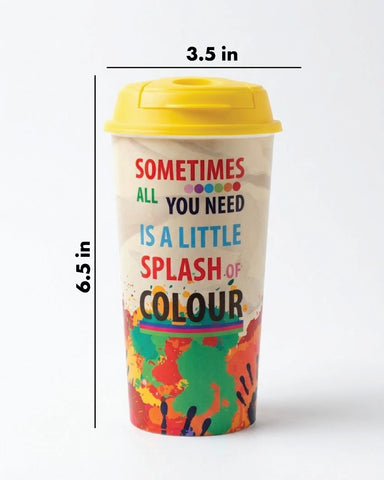 Designer Cup by Chirpy Cups with coffee & sipper lids, Food Safe, BPA Free, Recyclable - Splash of colors