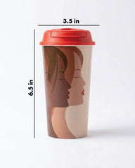 Designer Cup by Chirpy Cups with coffee & sipper lids, Food Safe, BPA Free, Recyclable - Here's to Strong Women!