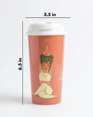 Designer Cup by Chirpy Cups with coffee & sipper lids, Food Safe, BPA Free, Recyclable - Yoga