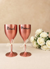 Unbreakable Wine Glass with Customisable Name - Set of 2 Rose Gold