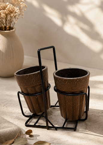 Coffee Husk Cutting Chai cups- Set of 2 (150 ml) -Harvest
