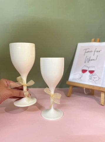 Non Breakable Wine Glass Gift Set - White
