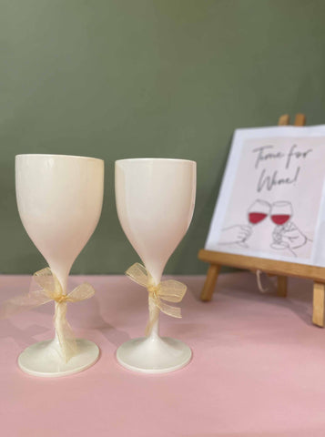 Non Breakable Wine Glass Gift Set - White