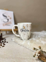 Personalised Unbreakable White Marble Mug