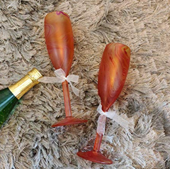 Non breakable designer champagne glass gift set (Set of 2 - 170 ml each) - Wedding , Anniversary and Housewarming gifts