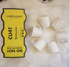 Unbreakable white tea cups (Set of 6)