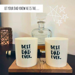 Unbreakable Best Dad Ever Food-Safe Whiskey Glasses (350 ml) Set of 2