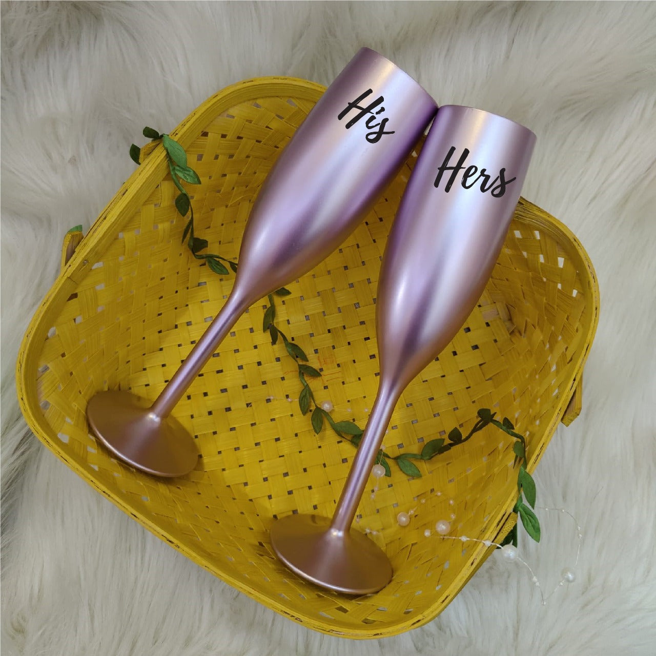 Unbreakable Flutes - His & Her Champagne Glasses - Set of 2 - Loveable lilac