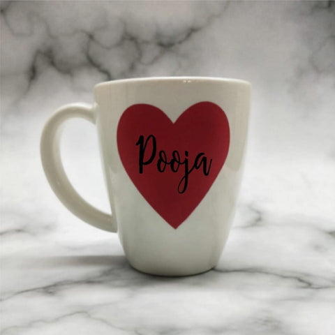 Unbreakable Big Red Heart Mug with Customisable Name - Set of 1