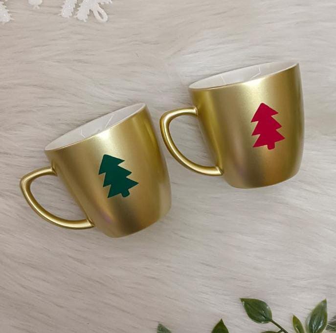 Unbreakable Teacup - Set of 2- Christmas tree