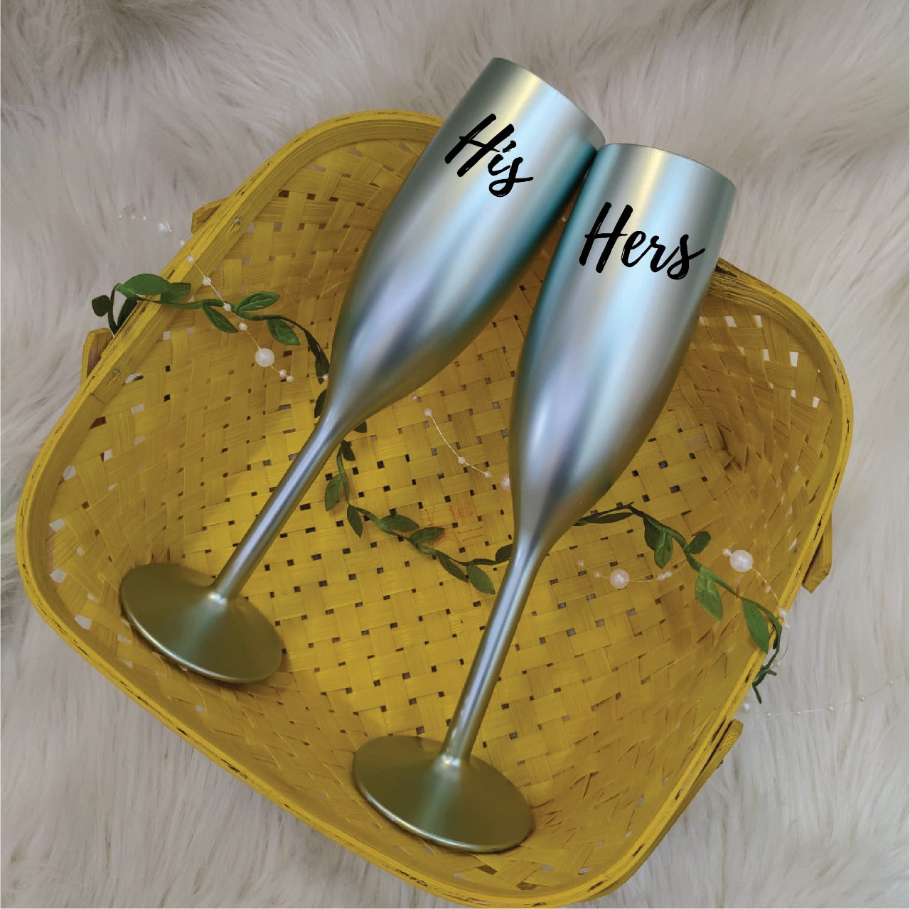 Unbreakable Flutes - His & Her Champagne Glasses - Set of 2 -Magnanimous mint green