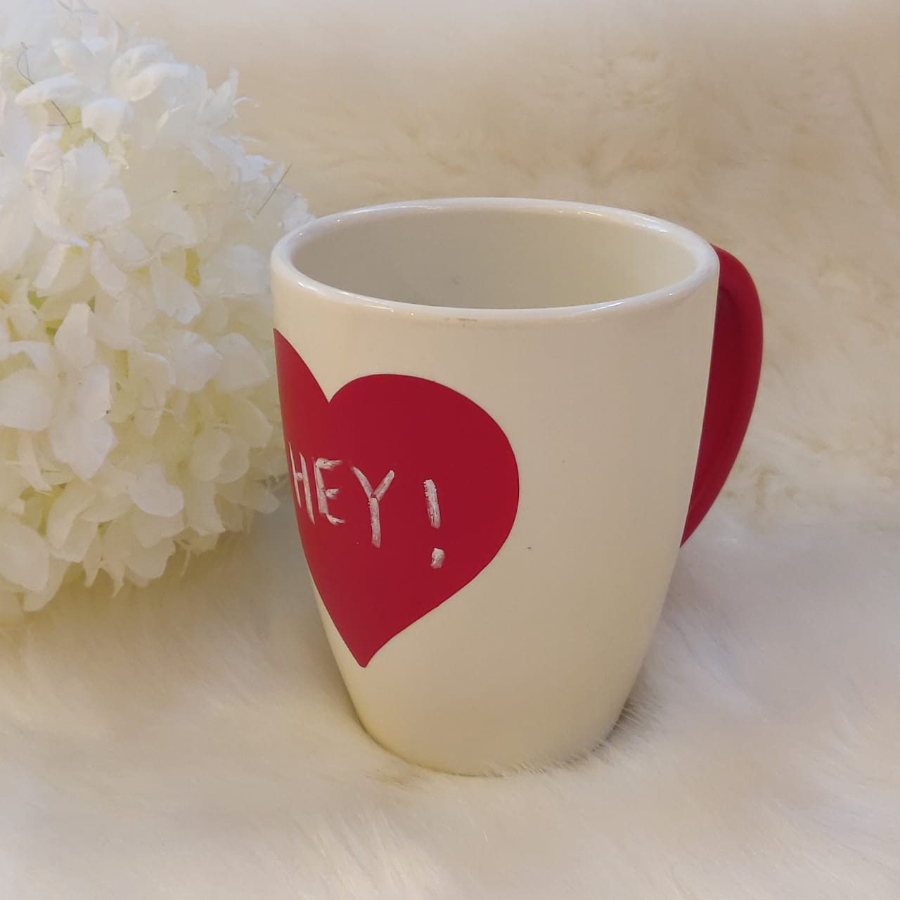 Unbreakable red heart white mug (Set of 1) - Valentines Day gift 