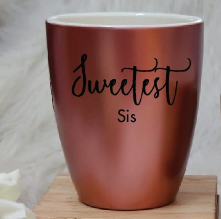 Unbreakable Rosegold Coffee Mug, Set of 1, Rakhi Special- Sweetest Sis