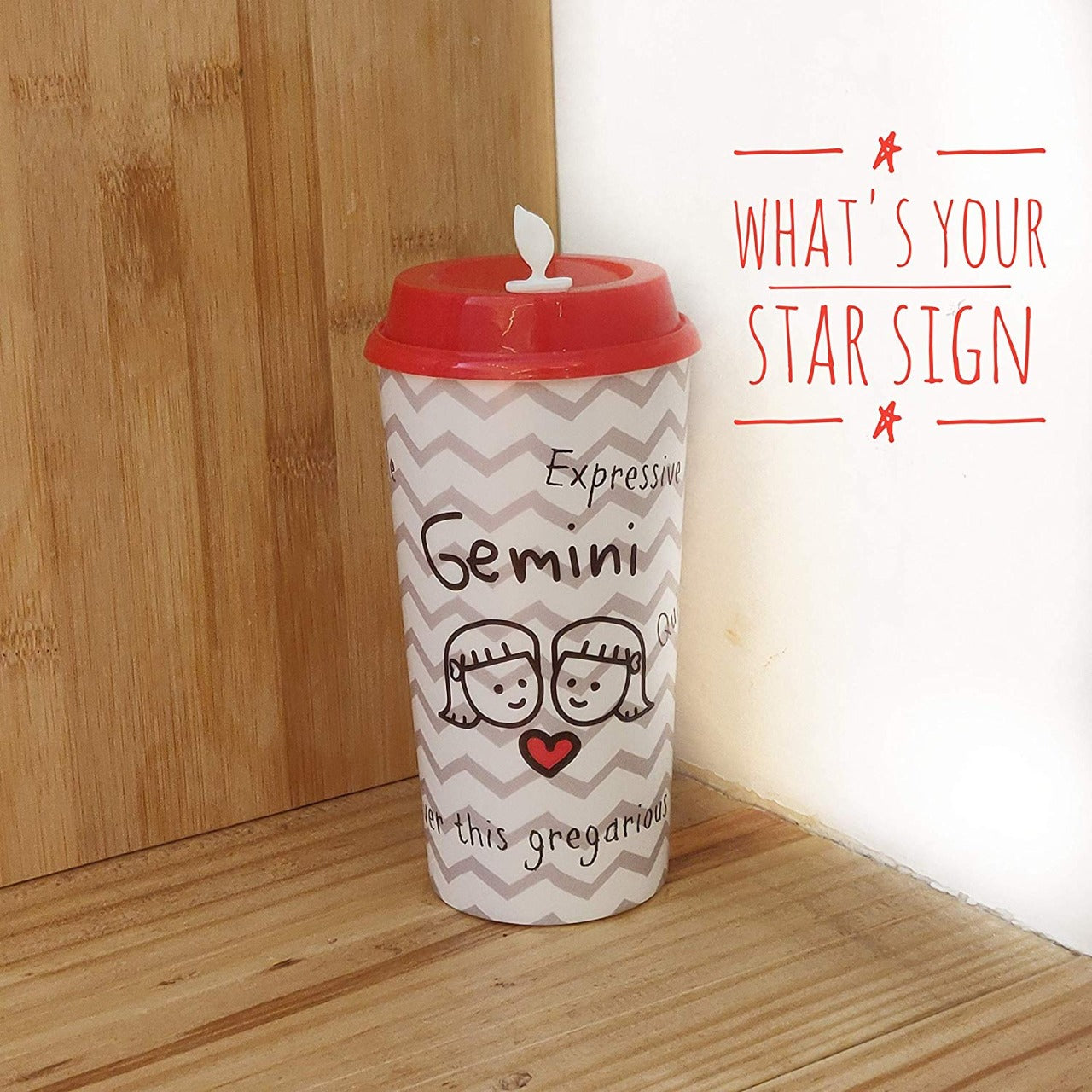 Gemini Sun Sign Sipper & Coffee Cup - Zodiac Cups