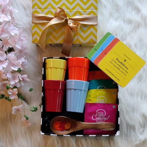 Holi gifts, Holi Gift Boxes, Unbreakable cutting chai glasses, Colourful cups