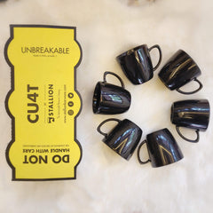 Unbreakable studio black tea cups (Set of 6)