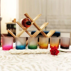 Unbreakable Whiskey Glasses - 350 ml - Frosted Rainbow, Set of 6.