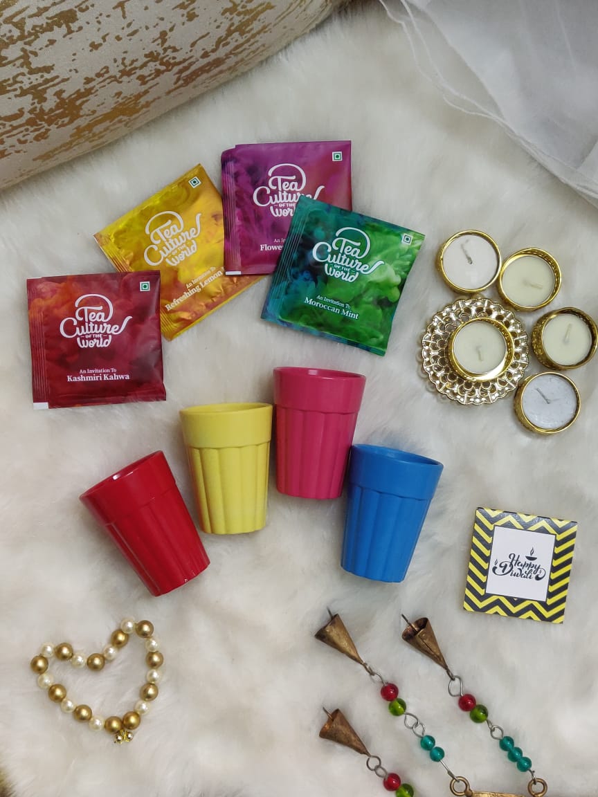 "Colorful Cutting Chai Set" Diwali Hamper