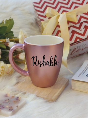 Unbreakable Metallic Mug with Customisable Name - Set of 1