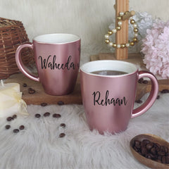 Unbreakable Mug with Customisable Name - Set of 2 Rose Gold