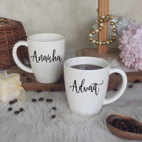 Unbreakable Mug with Customisable Name - Set of 2  White