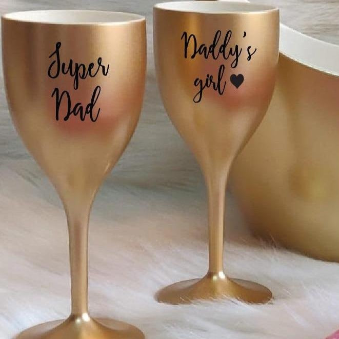 Unbreakable wine glass for super dad's -set of 2