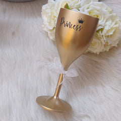 Unbreakable Wine Glass with Customisable Name - Set of 1 Gold