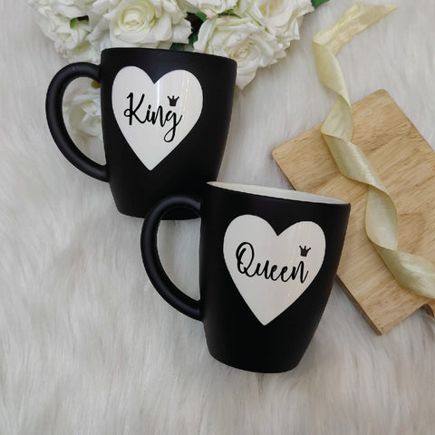 Unbreakable Designer Chalkboard Coffee Mugs with Customisable Name - Set of 2