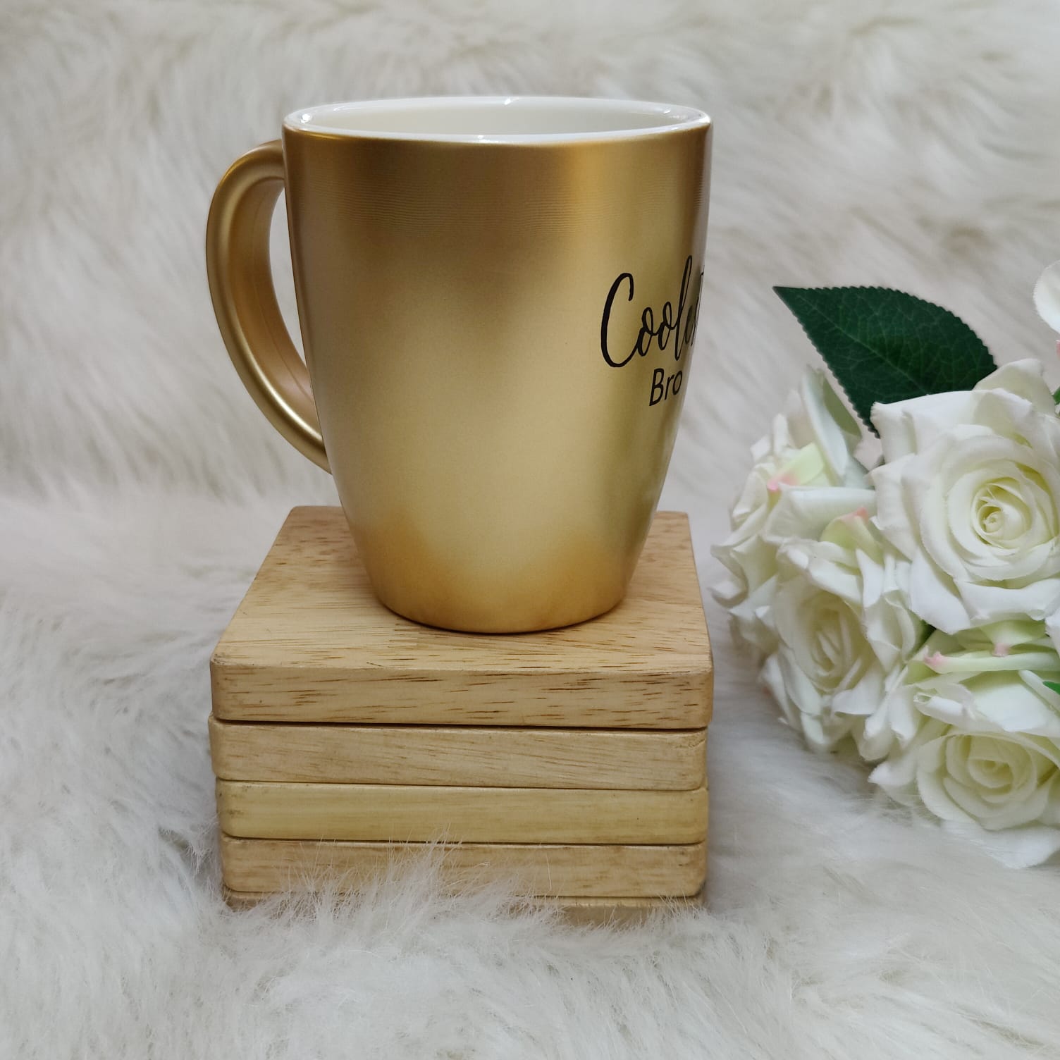 Unbreakable Golden Coffee Mug, Set of 1, Rakhi Special- Coolest Bro