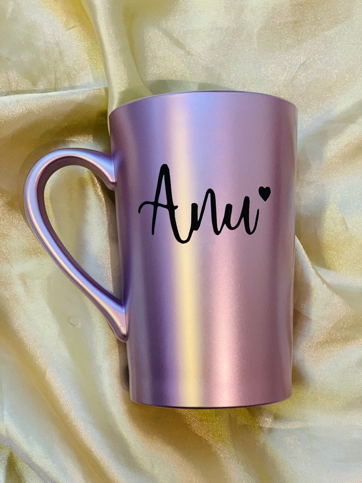 Personalized Tall coffee mug in pastel love