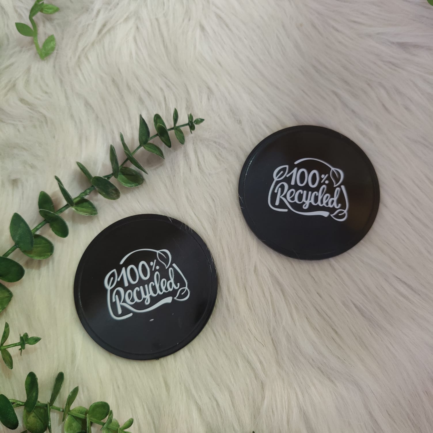 Eco-Friendly 100% recycled Coasters- Set of 2