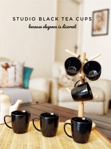 Unbreakable studio black tea cups (Set of 6)