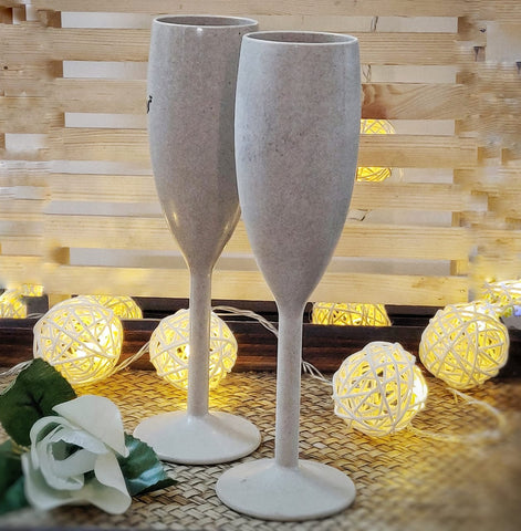 Rice Husk Champagne Glasses - Set of 2 (170 ml) Harvest