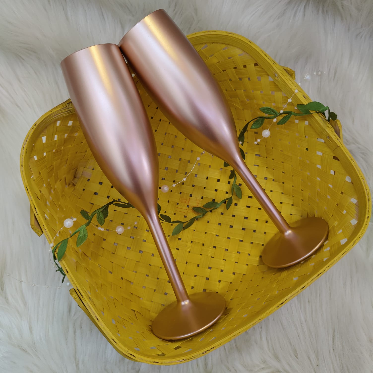 Unbreakable Champagne Flutes- Set of 2 :-Classy copper